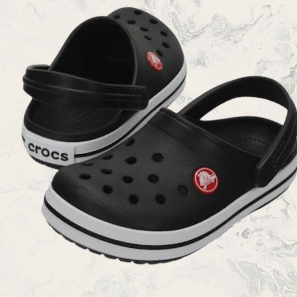 NWOT Crocs Todler CrocBand Clog - Size C 9 - Black/White